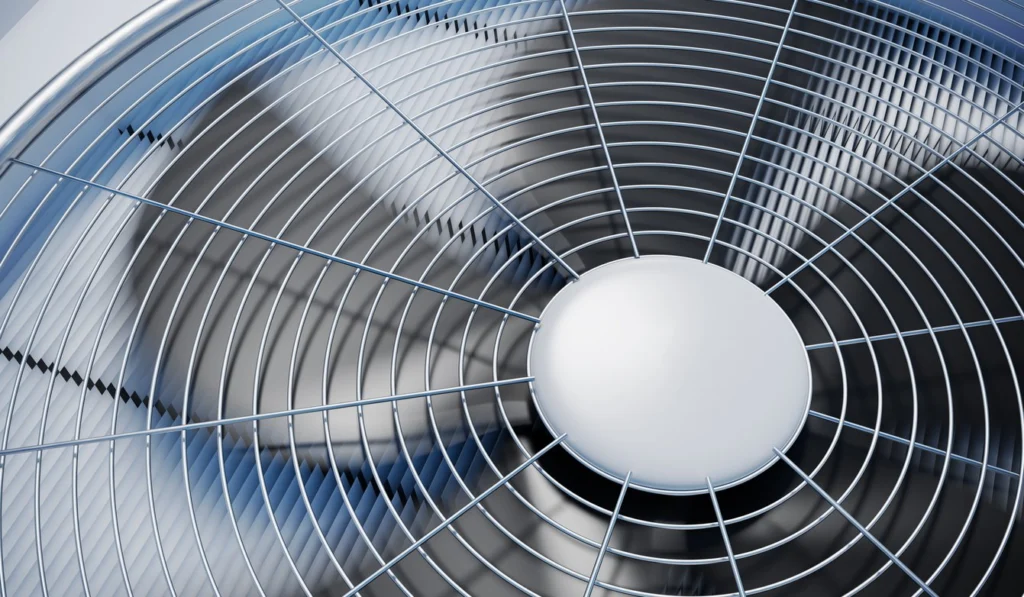 CloseupviewonHVACunitsheating ventilationandairconditioning.3Drenderedillustration.stockphoto